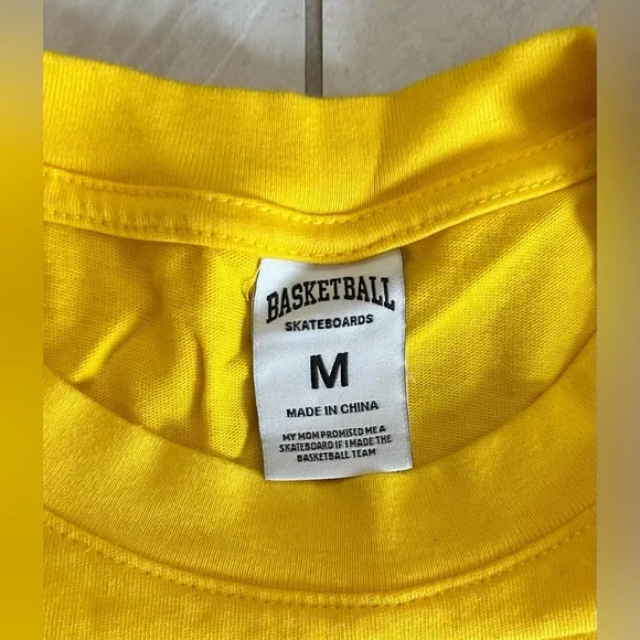Basketball Skateboards Long Sleeve T-shirt - Yellow / Black, Medium - Picture 6 of 6